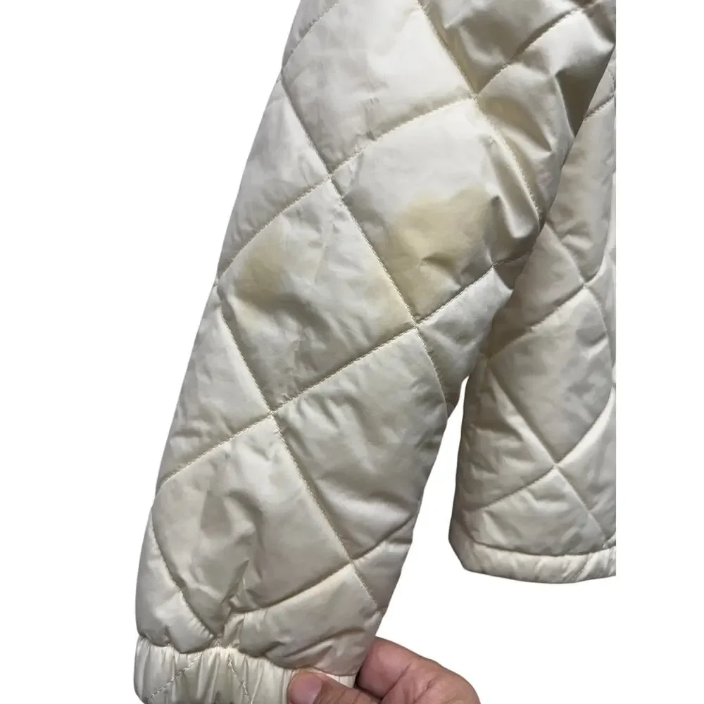 Patagonia Girls Size 12 Large Kids Butter Yellow Diamond Quilted Puffer Jacket